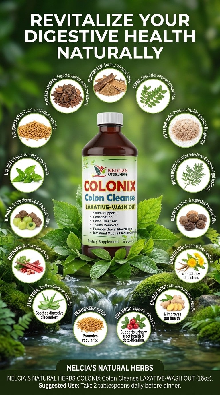 Colonix Colon Cleanse | Laxative Wash Out (16oz) Cascara Sagrada