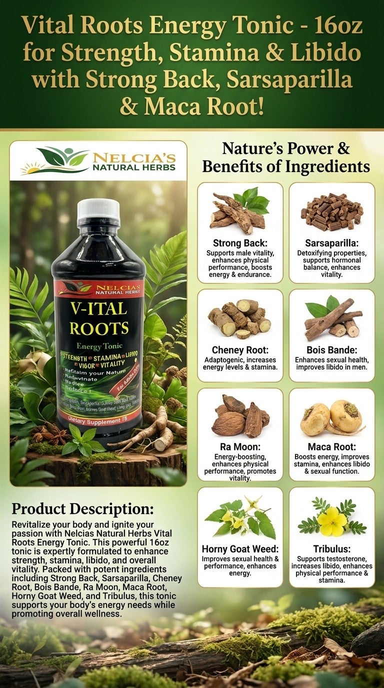 Vital Roots Energy Tonic - 16oz for Strength, Stamina & Libido