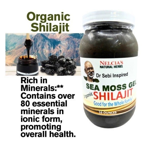 Shilajit Infused Sea Moss Gel from Nelcia's Natural Herbs (16oz